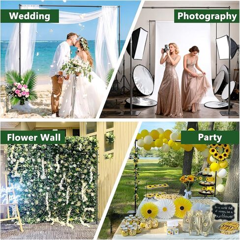 Photo Backdrop Stand Heavy Duty, Adjustable 10*8ft Back Drop Stand for Party, Sturdy Pipe and Drape Stand, Versatile Flower Wall Backdrop Frame for Wedding, Baby Shower, Birthday, Trade Shows in Saudi Arabia