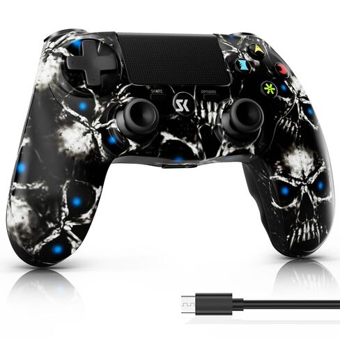 وحدة تحكم Ishako اللاسلكية لـ PS4 ، وحدة التحكم في لعبة RGB لـ PlayStation 4/Pro/Slim/PC Windows ، مع بطارية 1000 مللي أمبير في الساعة ، والاهتزاز المزدوج ، والتحكم في حركة 6 محاور (أسود) in Kuwait