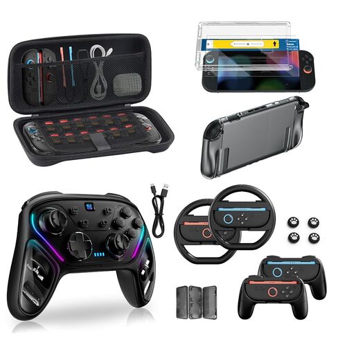 Switch 2 Slim Carrying Case Accessories for Nintendo, 11-in-1 Travel Bundle: Glass Screen Protector, Dockable Protective Cover Hard Shell Thumb Grip for Joycon Controller 2025 Switch2 Console Game Kit in Kuwait