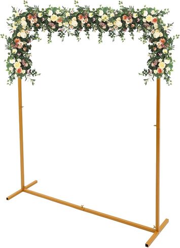 Wedding Square Arch Stand, 6.6FT White Balloon Backdrop Arch Stand with Base Pipes Kit, Square Metal Frame Wedding Photo Background Decoration for Birthday Ceremony in Saudi Arabia