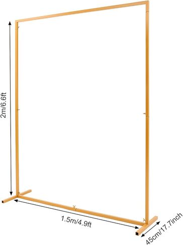 Wedding Square Arch Stand, 6.6FT White Balloon Backdrop Arch Stand with Base Pipes Kit, Square Metal Frame Wedding Photo Background Decoration for Birthday Ceremony in Saudi Arabia
