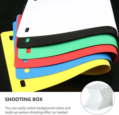 TEHAUX Mini Photo Box Light Tent مع إضاءة LED، صندوق تصوير صغير قابل للطي مقاس 20 سم، طقم استوديو صور محمول مع 6 خلفيات ملونة للمنتج وتصوير الصور in Kuwait