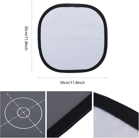 Grey White Balance Card, 12x12 Inch/30x30cm Double Sided 18% Gray White Balance Reference Card Portable Camera Focus Board with Carry Pouch, Photography Accessory in Saudi Arabia