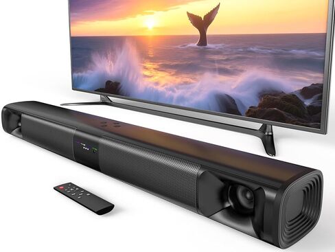 Sound Bar for Smart TV, 80W Soundbar with Four Woofers, Dual Horn Tweeters, 2.0 Channel TV Speaker, 2 in 1 Detachable Design, BT/ARC/AUX/Optical Connection, Surround Sound System for TV/PC in Saudi Arabia