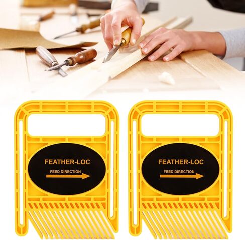 Restokki Featherboard، جهاز أمان مسار الأعمال الخشبية القابل للتعديل، لمجموعة أسوار طاولات منشار الطاولة (أصفر) in Kuwait