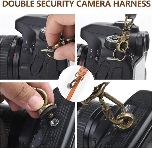 حزام كاميرا لكاميرتين، حزام كاميرا جلدي مزدوج للمصورين، حزام كتف للكاميرا لكاميرات DSLR/SLR، صغير in Kuwait
