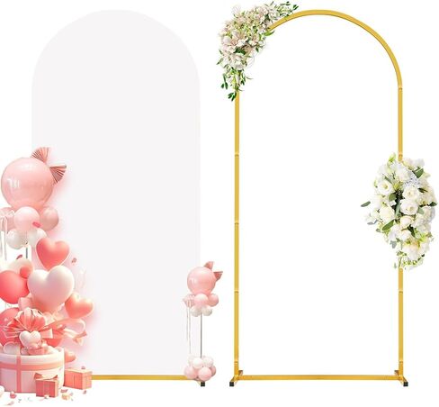 Metal Arch Backdrop Stand and Cover Set, 7.2FT Wedding Arch Stand in Kuwait