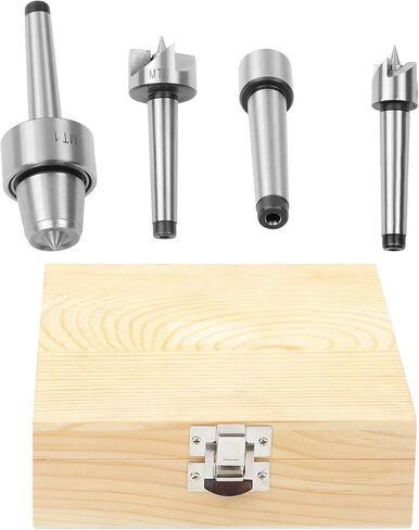 Complete Woodturning Starter Kit: 4-Piece MT1 Lathe Set with Live Center, Spur Driver, Cup Center and Hardwood Case in Saudi Arabia
