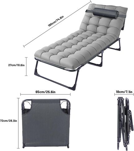 سرير التخييم المحمول للبالغين مع مرتبة قابلة للإزالة ، وطبقة مزدوجة 1200d 330 رطل من سرير الرفاهية ، وسرير التخييم الثقيل مع وسادة ، وتكوين 4 موضع للنوم (الأزرق) in Kuwait