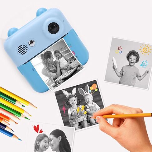 50MP Kids Camera Instant Print, HD 1080P Digital Camera with 16x Digital Zoom, 2.4 Inch HD Eye Caring Screen, Instant Camera Toddler Portable Travel Camera Toy for Travel in Saudi Arabia