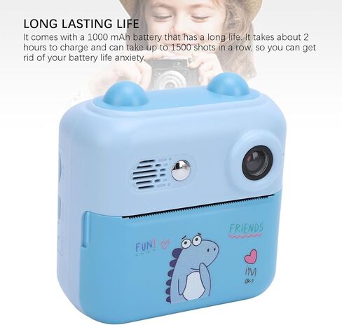 50MP Kids Camera Instant Print, HD 1080P Digital Camera with 16x Digital Zoom, 2.4 Inch HD Eye Caring Screen, Instant Camera Toddler Portable Travel Camera Toy for Travel in Saudi Arabia