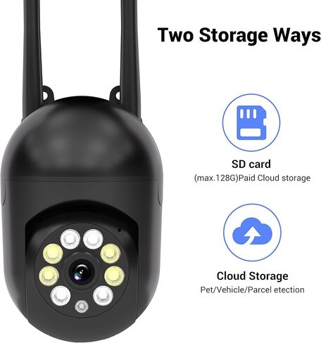 كاميرا أمان WiFi 1080P 5G مع إمالة بزاوية 355 درجة، رؤية ليلية ملونة، تحدث في اتجاهين، لاسلكية داخلية/خارجية، تعمل بمنفذ USB، التحكم في التطبيق in Kuwait