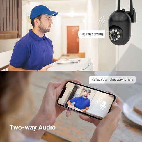 كاميرا أمان WiFi 1080P 5G مع إمالة بزاوية 355 درجة، رؤية ليلية ملونة، تحدث في اتجاهين، لاسلكية داخلية/خارجية، تعمل بمنفذ USB، التحكم في التطبيق in Kuwait