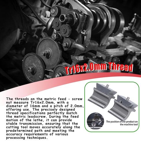 2 Pcs Lathe Metric Half Nut 2.0mm 16mm Diameter Feed Screw Nut for Industrial and Construction Fasteners 8x16 210x400 210x750 210x800 220x600 220x750 in Kuwait