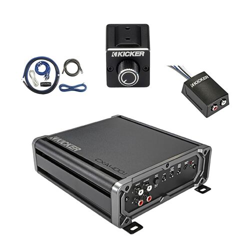 KICKER CXA1200.1 1200 Watt Class D Mono Amplifier with Dual Bass Remote, Wiring Install Kit, Stereo Line Output Converter in Saudi Arabia