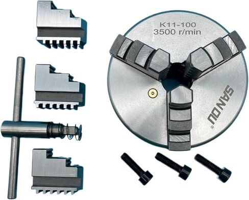 100MM Lathe Chuck Mini Metal Lathe Chuck K11-100 Mini 3 Jaw Self-Centering Chuck Manual Chuck in Saudi Arabia
