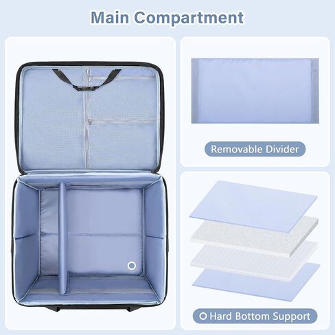 Yarwo Rolling Printer Case Compatible with DNP/HiTi/Mitsubishi Dye Sublimation Photo Printer, Padded Travel Bag with Detachable Wheels and Divider for Photo Machine Media Rolls Paper, 16.1x16.5x12 in in Saudi Arabia