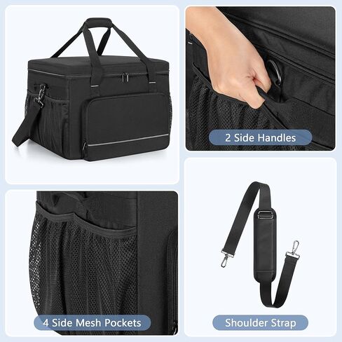 Yarwo Rolling Printer Case Compatible with DNP/HiTi/Mitsubishi Dye Sublimation Photo Printer, Padded Travel Bag with Detachable Wheels and Divider for Photo Machine Media Rolls Paper, 16.1x16.5x12 in in Saudi Arabia