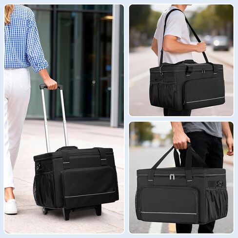 Yarwo Rolling Printer Case Compatible with DNP/HiTi/Mitsubishi Dye Sublimation Photo Printer, Padded Travel Bag with Detachable Wheels and Divider for Photo Machine Media Rolls Paper, 16.1x16.5x12 in in Saudi Arabia