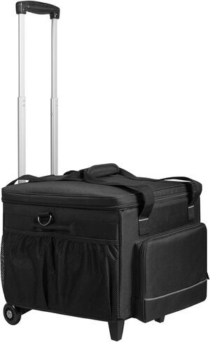 Yarwo Rolling Printer Case Compatible with DNP/HiTi/Mitsubishi Dye Sublimation Photo Printer, Padded Travel Bag with Detachable Wheels and Divider for Photo Machine Media Rolls Paper, 16.1x16.5x12 in in Saudi Arabia
