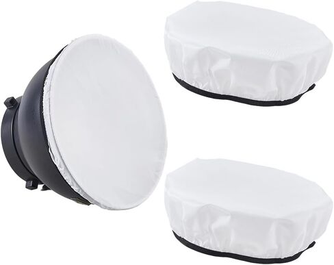 CREATCABIN 2Pcs Light Diffuser Sock Diffuser Lamp Cover White Soft Lampshade Reflector Lamp Sock Round Shade Cloth for Photography Studio Strobe Standard Reflectors Flash Light 420mm in Saudi Arabia