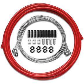 Generic 4PCS Professional Bike Brake Cable and Housing Set, Universal Bike Brake Cables, Mountain Road Bike Front and Rear Brake Cable,Red