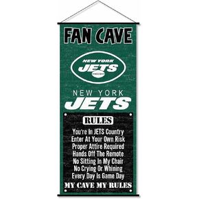 New York Jets Man Cave Fan Banner Wall Door Scroll