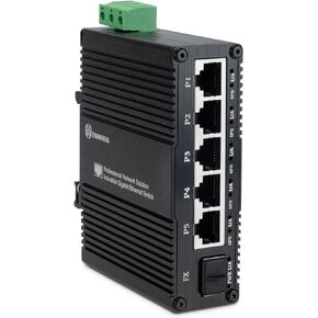 ENIANHUA Mini Industrial 6-Port Gigabit Unmanaged Network Switch, 1X 1G SFP, 5X 1G Base-T Ports, Compatible with 10/100/1000Mbps, Din Rail Mount Ethernet Switch Wall Mounts, Plug & Play Network Switch