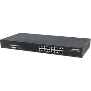 Intellinet 16-Port Gigabit Ethernet Poe+ Switch - 16 Ports - 1000base-t - Uplink Port - 16 X Network - Twisted Pair - Gigabit Ethernet - 2 Layer Supported - Power Supply - Rack-mountable - 3