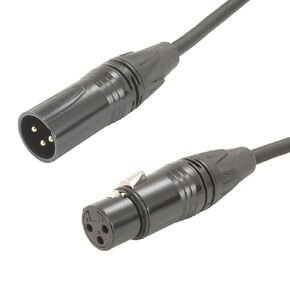 MCSPROAUDIO Male to Female XLR Cable with Black connectors 1 FT Foot Feet Right-F to Straight-M