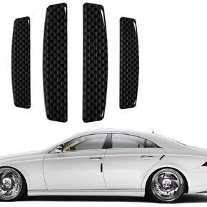 Msyuusr 4 PCS Carbon Fiber Car Door Edge Guard, Universal Car Side Door Edge Guards Protector, Bumper Protector Strips Trim Cover (Black)