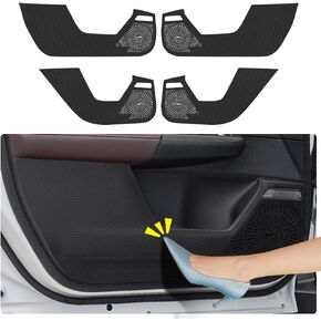 LUNQIN Car Door Anti Kick Pad for Honda CR-V CRV 2017 2018 2019 2020 2021 2022 Hybrid Accessories Carbon Fibre Style Leather Sticker Door Sill Protector Cover Edge Guard Side Mat Interior Dirty