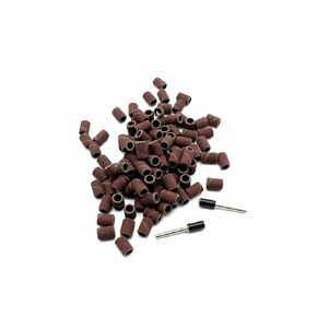 TMAX 100 pc 1/4 Inch Sand Drum Grit 60 Coarse with 2 pc 1/8 Inch Mandrel for Dremel Rotary Tools