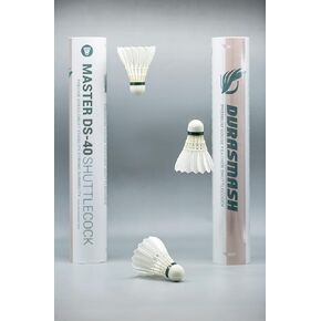 DURASMASH DS-40 Premium Goose Feather Badminton Shuttlecock Multi-Pack