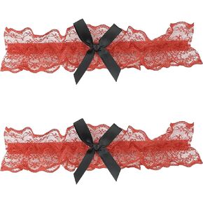 YunPeng Lace Wedding Garters for Bride with Satin Bowknot Stretch Bridal Thigh Ring Accessories
