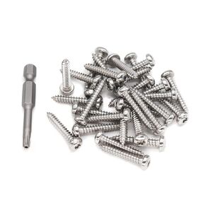 binifiMux 30pcs #8-1" T20 Torx in Pin Head Tamper Proof Security Sheet Metal Screws with Wrenh Key 304 Stainless Steel