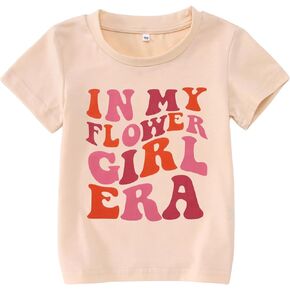 BOUTIKOME in My Flower Girl Era Shirts Toddler Baby Girls T-Shirt Summer Tops Short Sleeve Casual Tee Outfit Clothes 1-6T