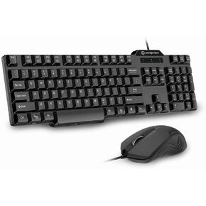 Wired Keyboard and Mouse Combo, Gofreetech Full-Size Keyboard and Mouse Combo with Optical 3 Button Mouse, USB Plug-and-Play, Compatible with Desktop, Laptop, Notebook, PC Windows