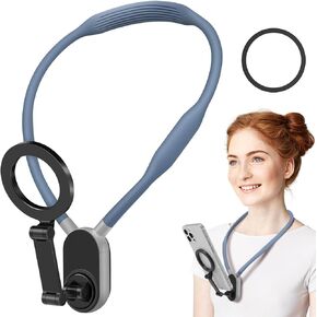 Magnetic Neck Phone Holder, Phone Neck Mount, Magnetic Neck Mount for Phones, Hand Free POV/Vlog Phone Holder, iPhone Chest Mount, Video Recording for iPhone 15 14 13 12 Seires & All Android Phones
