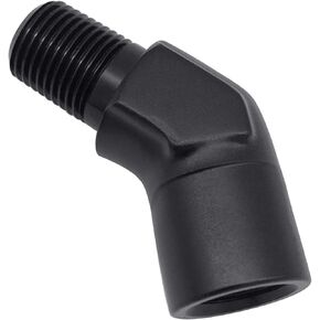 KRD PERFORMANCE Aluminum 1/8" 1/8 inch NPT Female to Male 45 Degree Elbow Coupler Union Hose Fitting Adapter, Black