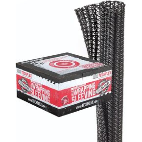 TechFlex 1/2" Split F6 Braided Sleeving Wrap, Split Loom (100FT) F6N0.50BK-100