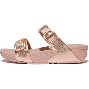 FitFlop Women's Lulu Adjustable Metallic-Leather Slides Wedge Sandal