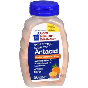 Good Neighbor Pharmacy GNP Extra Strength Antacid, Orange Flavor, Sugar Free - 80 Chewable Tablets