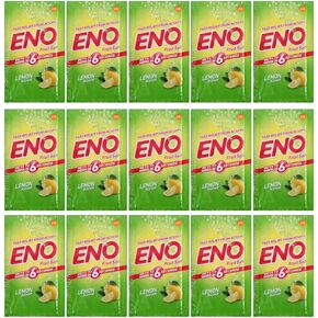 15 X Eno Fruit Salt Antacid Instant Acidity Relief Lemon (Lime) Flavour 5g X 15 Sachet by Eno
