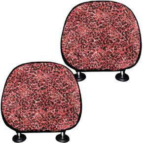 Abstract Cat Flower Print Car Headrest Cover, 2 Piece Soft Stretchy Head Rest Covers Set, Universal Fit for SUV Sedan Van Truck Sedan, Vehicle Interior Decor Accessories