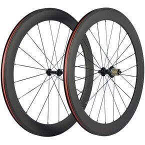 Queen Bike 700c 60mm 3k Carbon Clincher Wheelset Cycling Racing Wheels 20/24h