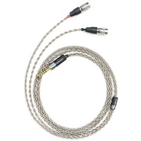 GUCraftsman 6N Single Crystal Silver Upgrade Headphone Cable 3.5mm/4.4mm/4Pin XLR Headphone Upgrade Cable for MrSpeakers/Dan Clark Audio Aeon 2 Ether 2 Ether C Flow Stealth (4.4mm Plug)