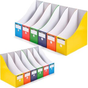 Magazine File Holder, Folder Holder, Magazine Organizer, Book Bins, Set of 6, Multi-Color in Saudi Arabia