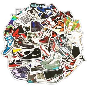 50 pcs Basketball Shoe Stickers for Skateboards, laptops, Water Bottles, hydroflask, Bikes, Luggage.