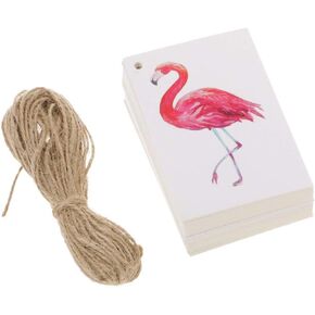 100pcs Kraft Paper Tags Gifts Tags Flamingo Printed Labels Hanging Cards Name Card Tag Price Tags Wedding Party Gift Tags